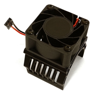 C28604BLACK 42mm Motor Heatsink+40x40mm Cooling Fan 17k rpm for 1/10 Summit &amp; E-Revo (Black)