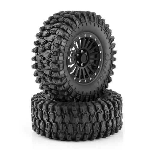 (18753) YK4 2.6인치 메탈 비드락 휠 타이어 세트 블랙 (YK4081,YK4082,YK4083 최적 타이어)2개 반대분